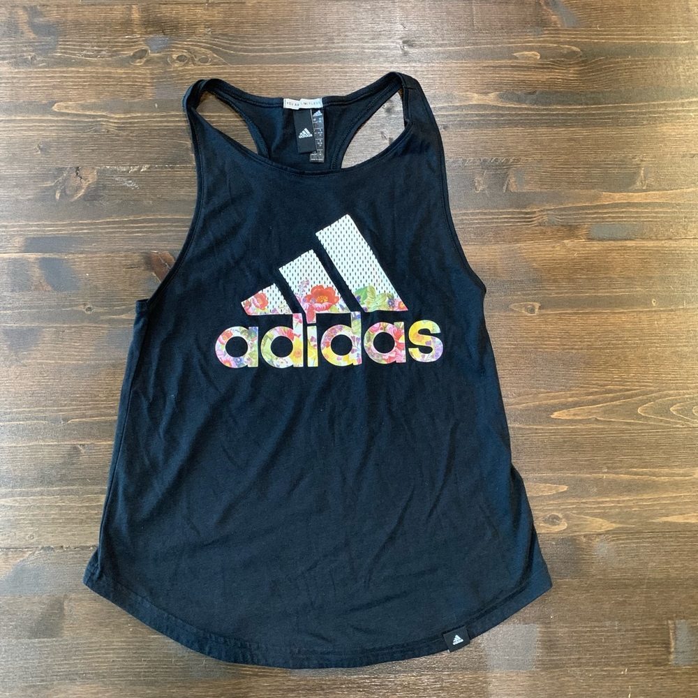 Adidas floral racer back tank